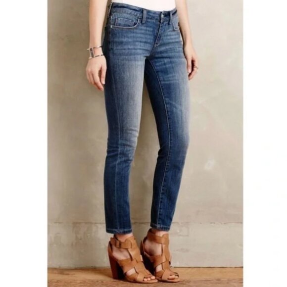 Pilcro - Parallel Selvage Mid-Rise Jeans Straight | Heritage Blue Whiskery | 30 - Picture 1 of 11